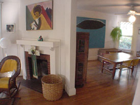 1st floor Fireplace and Dining room